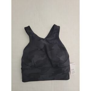 Lululemon Sport Bra Tank Womens SZ 2 Wunder Train High Neck Longline Camo NEW